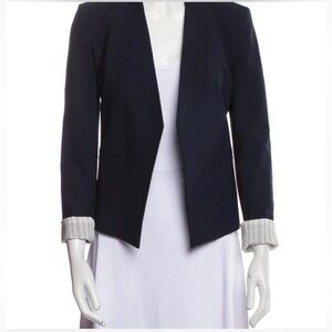 Theory Lindrayia B Admiral Blazer Navy Size 8 Open Front